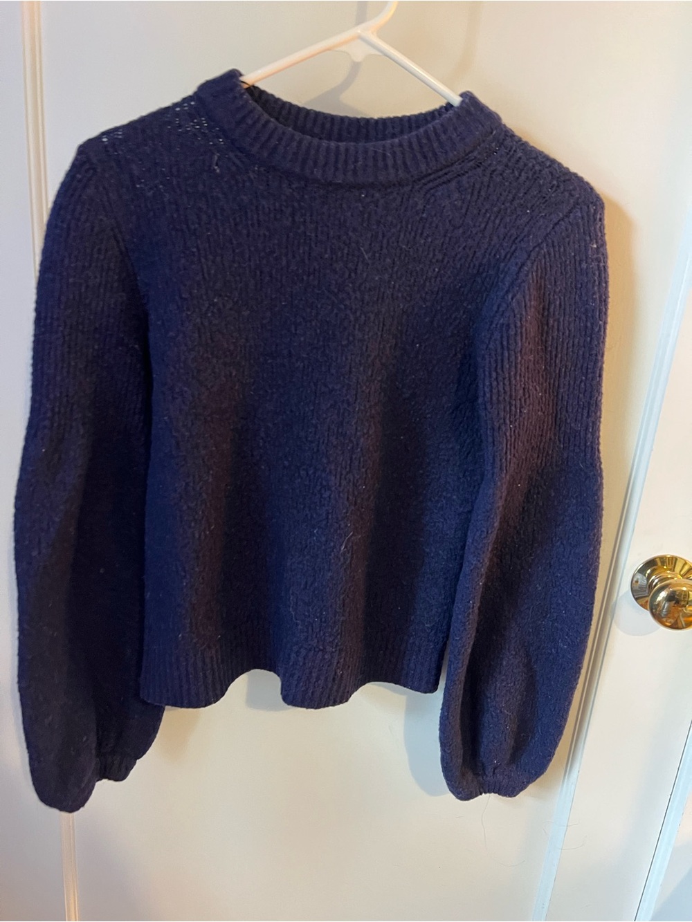 H&M Navy Ribbed Crewneck Sweater